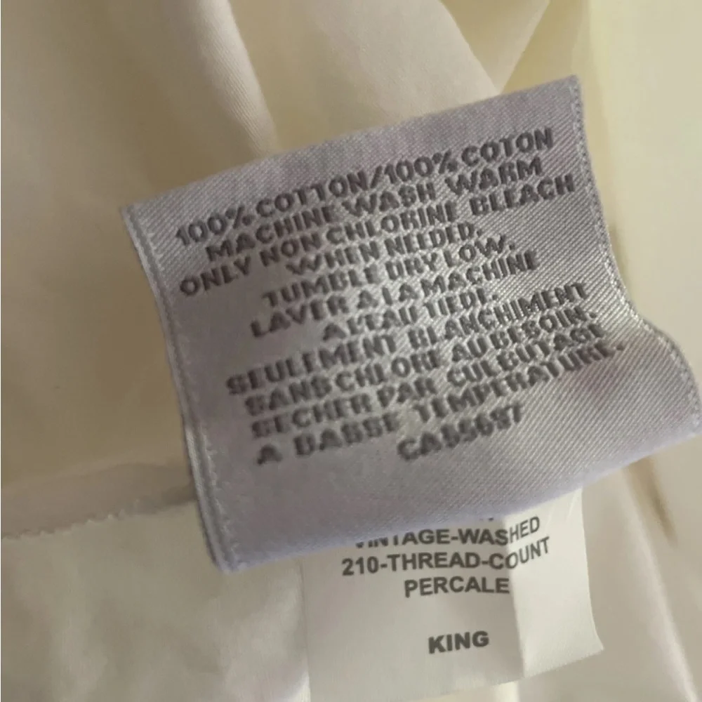 RH Italian Vintage Cotton Percale Pillow Cases 210 Thread Count King